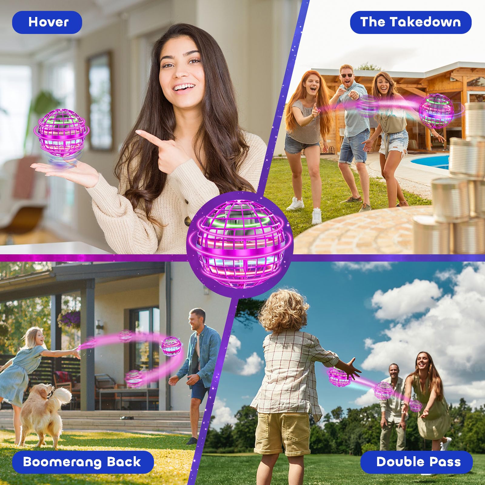 Flying Orb Ball 2025 Toys Soaring Hover Boomerang Spinner Hand Controlled Mini Drone Cosmic Globe Spinning Kids Outdoor Fly Toy Birthday Gift Cool Stuff for Boys Girls 6 7 8 9 10+ Year Old