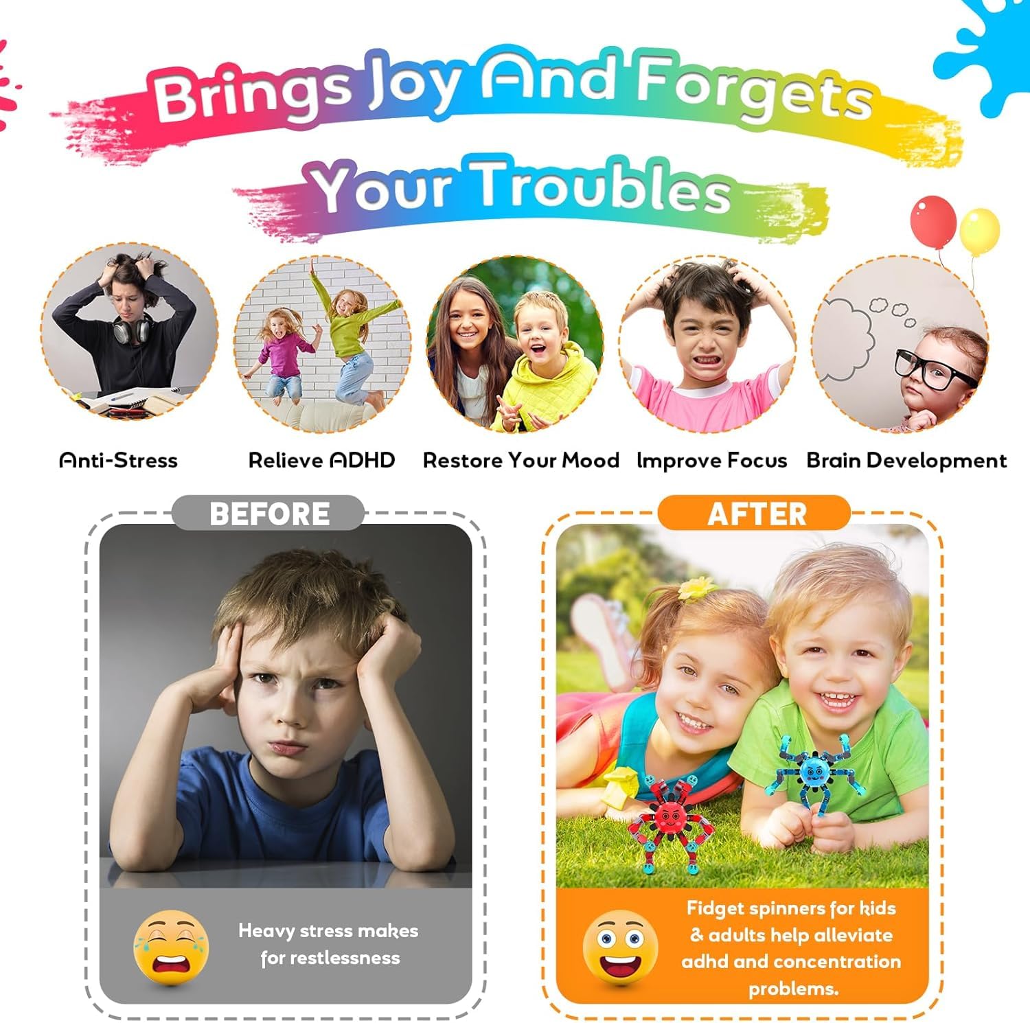 Transformable Fidget Spinner Toys for Kids and Adults, Teens with Autism ADHD Anxiety Relief,Birthdays Gifts for Boys Girl Travel Game