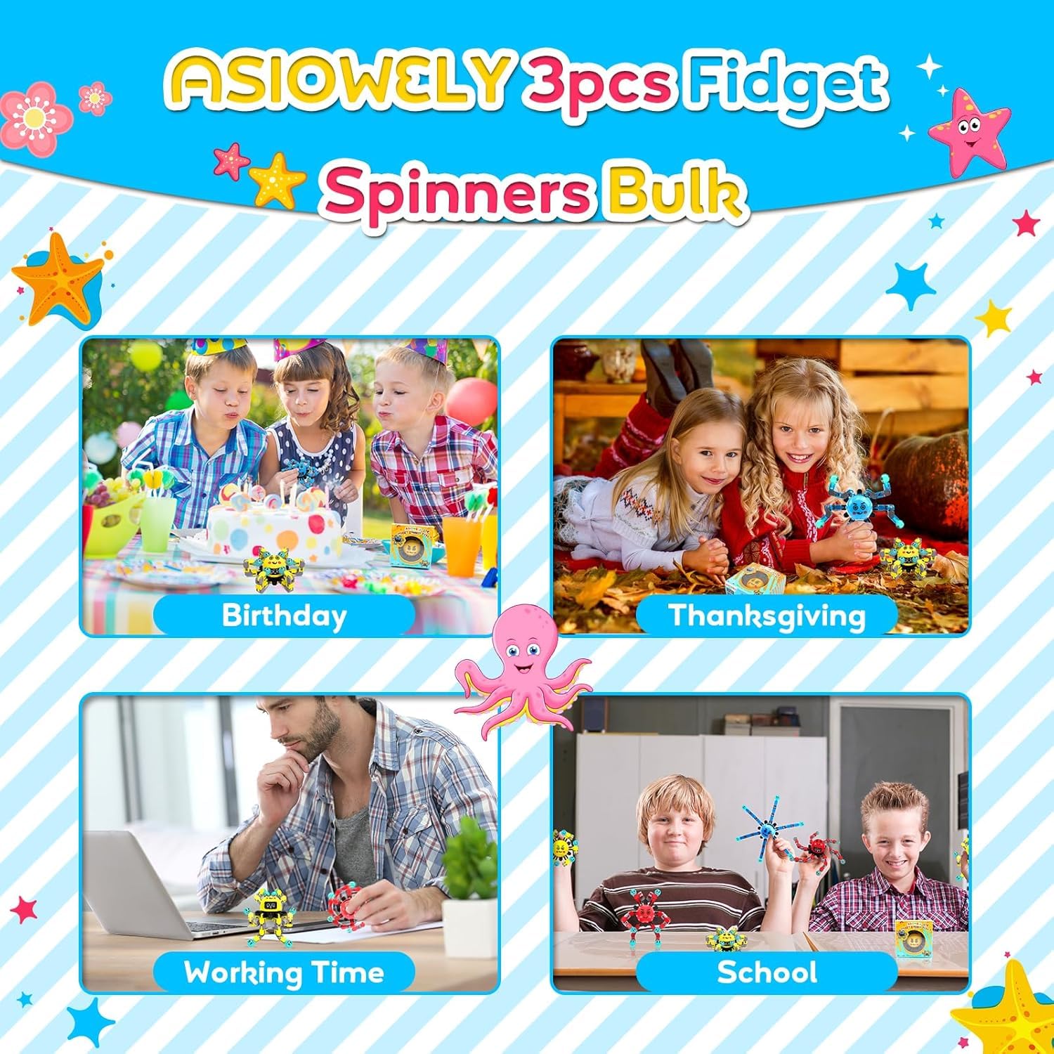 Transformable Fidget Spinner Toys for Kids and Adults, Teens with Autism ADHD Anxiety Relief,Birthdays Gifts for Boys Girl Travel Game