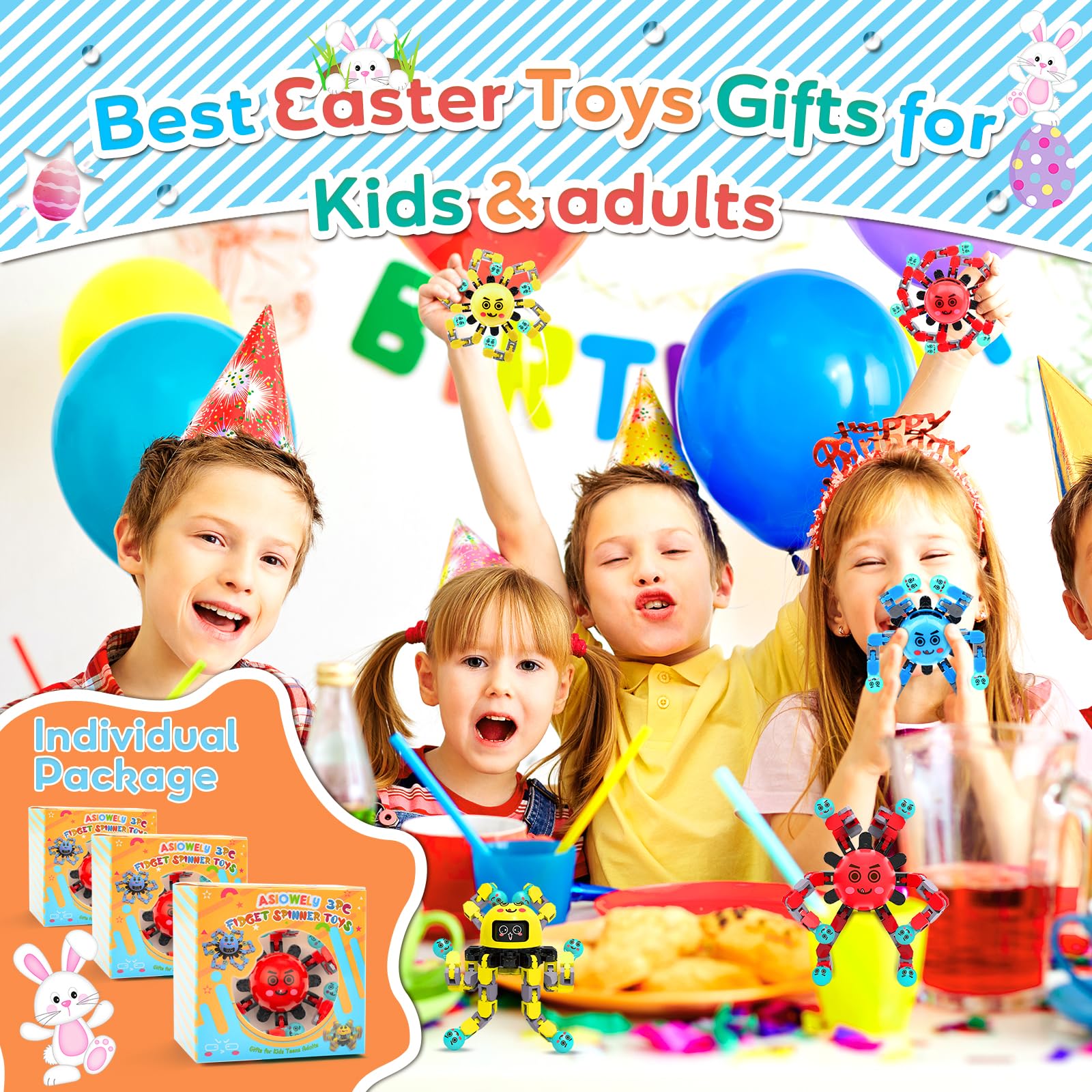 Transformable Fidget Spinner Toys for Kids and Adults, Teens with Autism ADHD Anxiety Relief,Birthdays Gifts for Boys Girl Travel Game