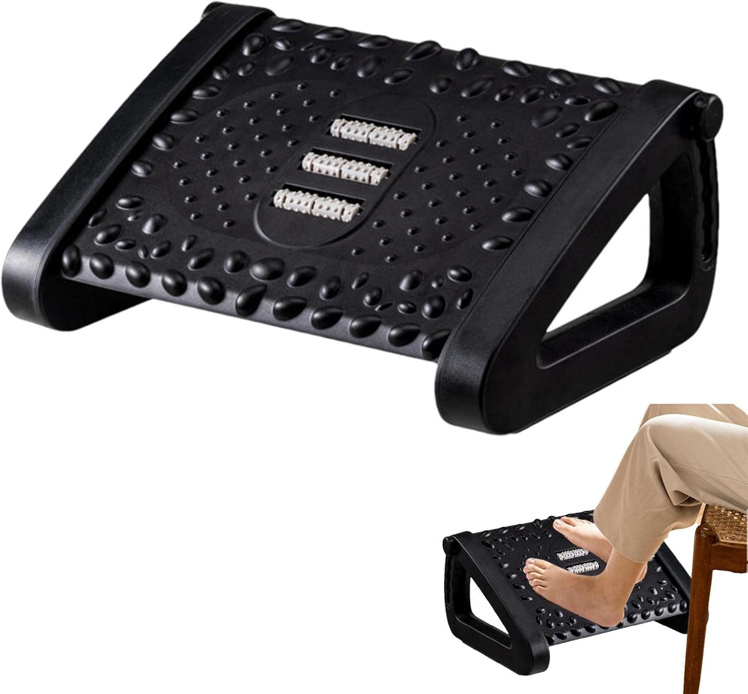 Under Desk | 6 Heights Adjustable Footrest | Foot Stool for Office Chair & Chair, Ergonomic Design