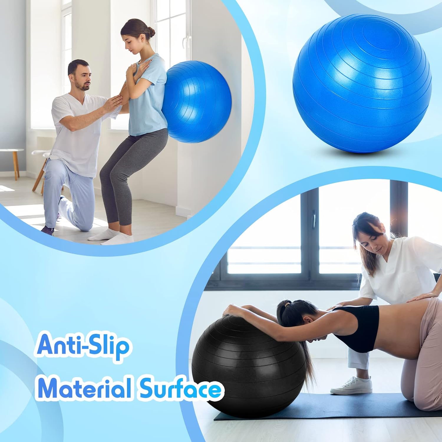 Anti-burst Yoga Ball for Physical Fitness Exercises PLUS A FREE PUMP