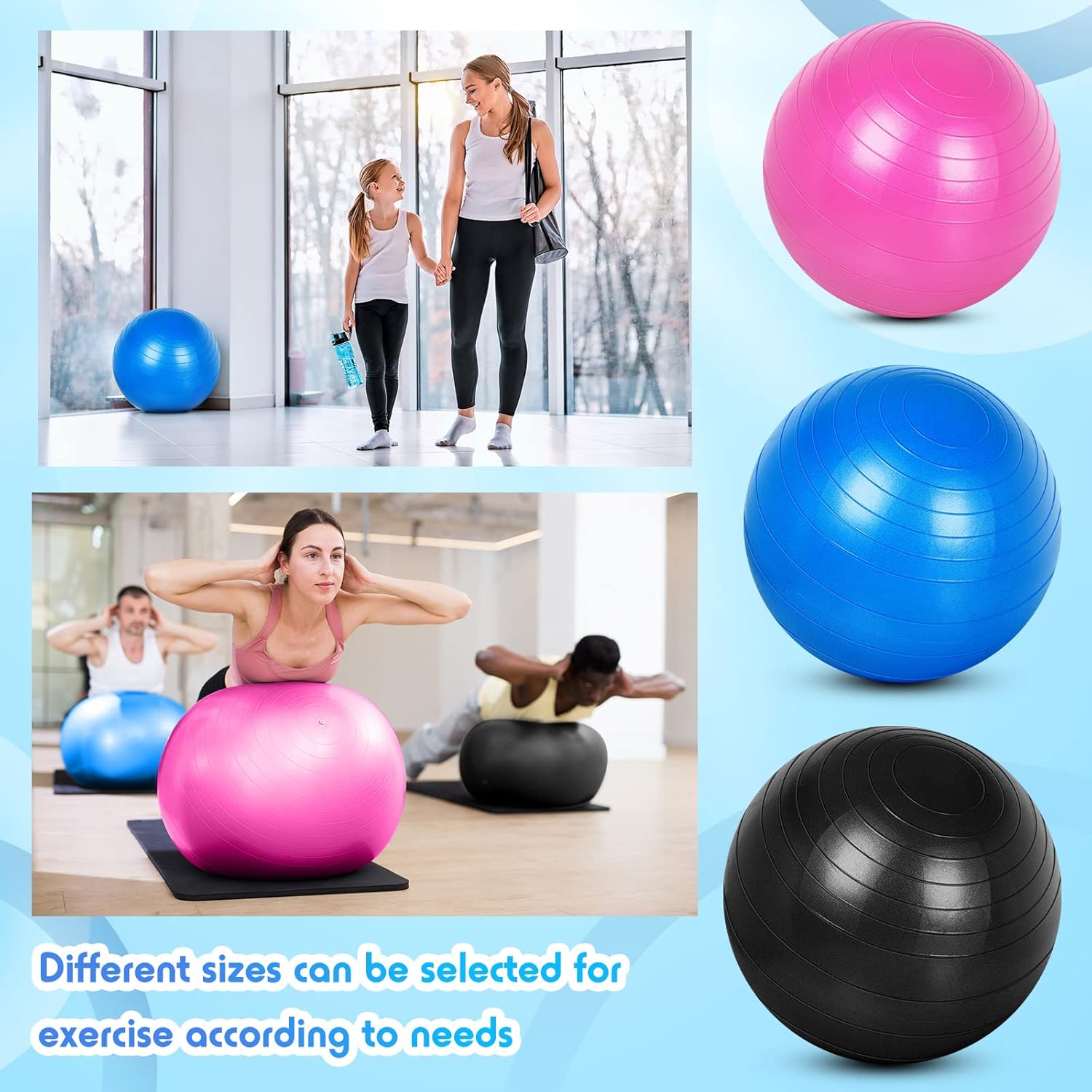 Anti-burst Yoga Ball for Physical Fitness Exercises PLUS A FREE PUMP