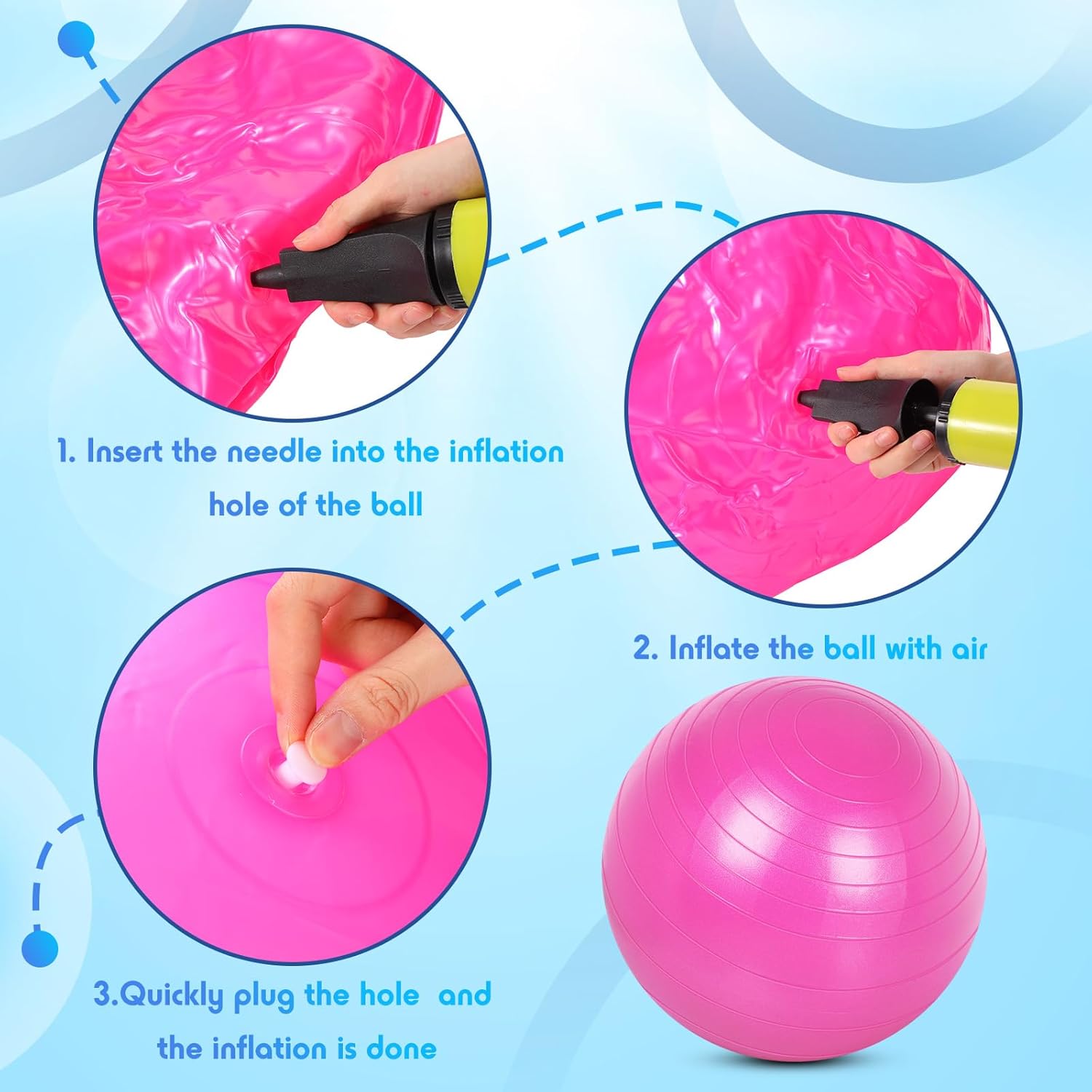 Anti-burst Yoga Ball for Physical Fitness Exercises PLUS A FREE PUMP