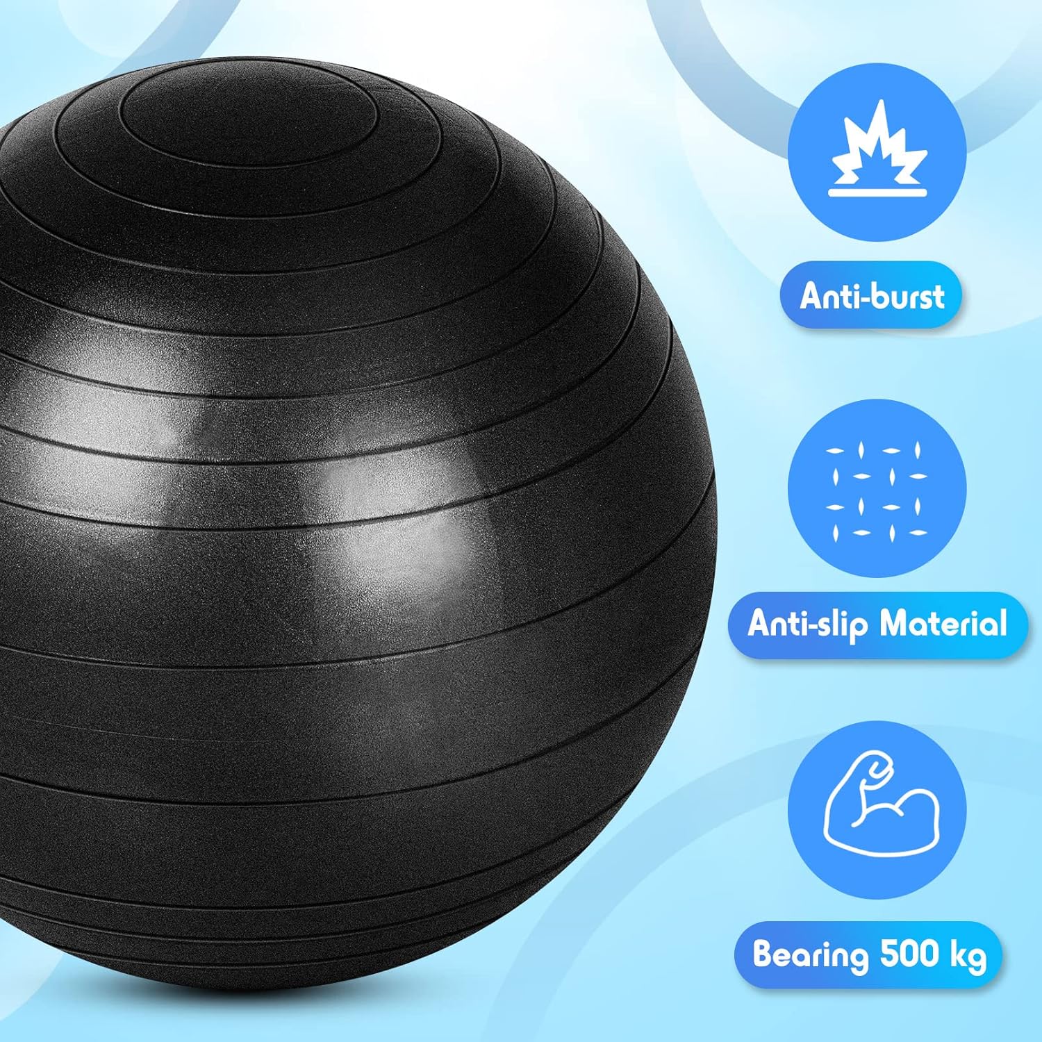 Anti-burst Yoga Ball for Physical Fitness Exercises PLUS A FREE PUMP