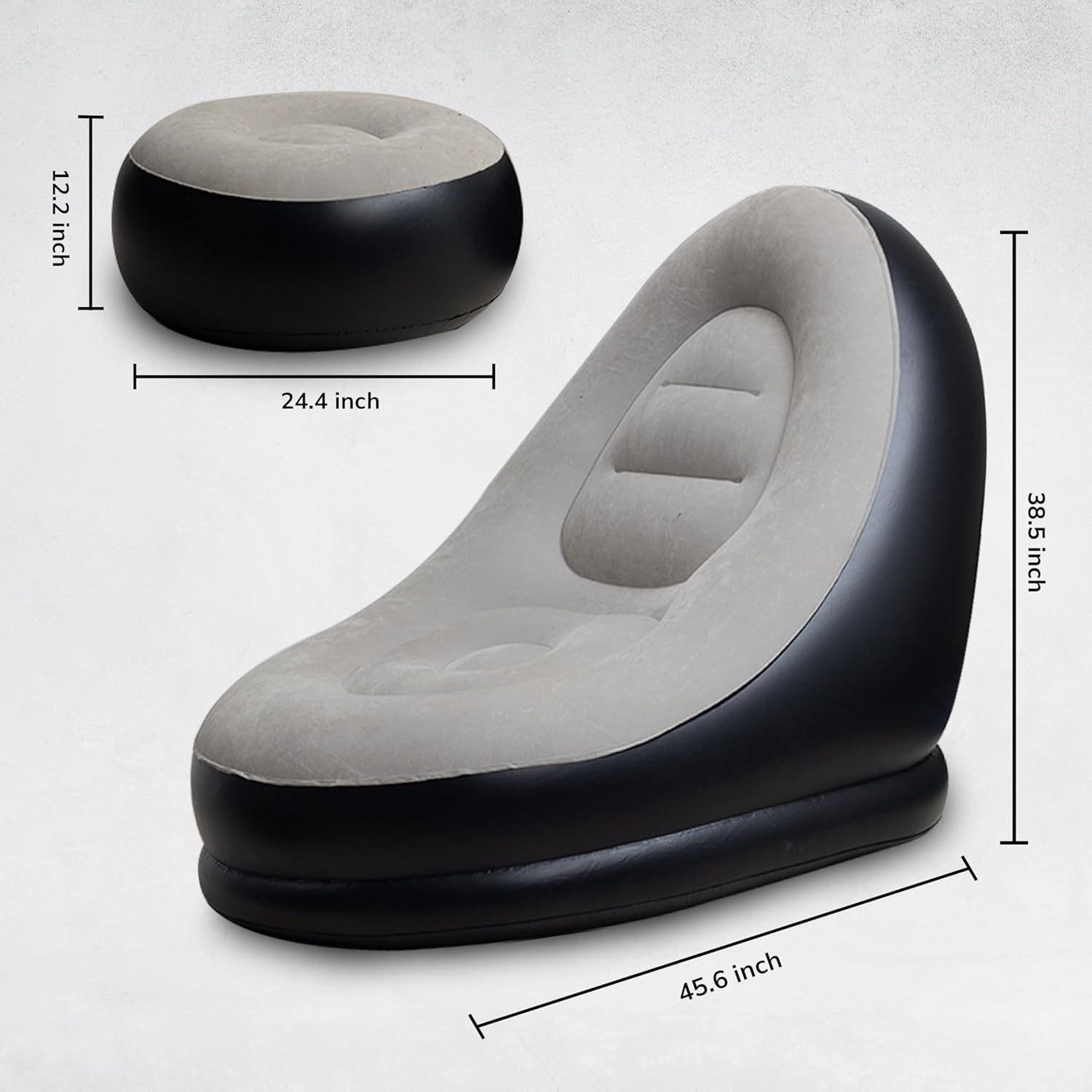 nflatable Lazy Sofa with foot step Air Chair Inflatable Reclining Lazy Couple Sofa with Footstool Sofa for Home Outdoor Garden Furniture Terrace Chairs To Rest with free pump