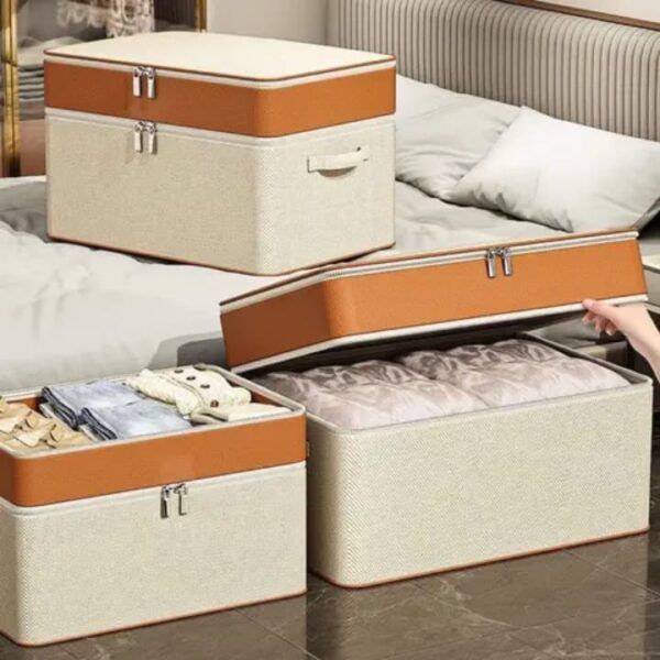 Closet Organizers and Storage Double Layer Oxford Zipper Clothes Storage Bag Wardrobe Storage Box Portable Storage Bag Winter Quilt Storage Box
