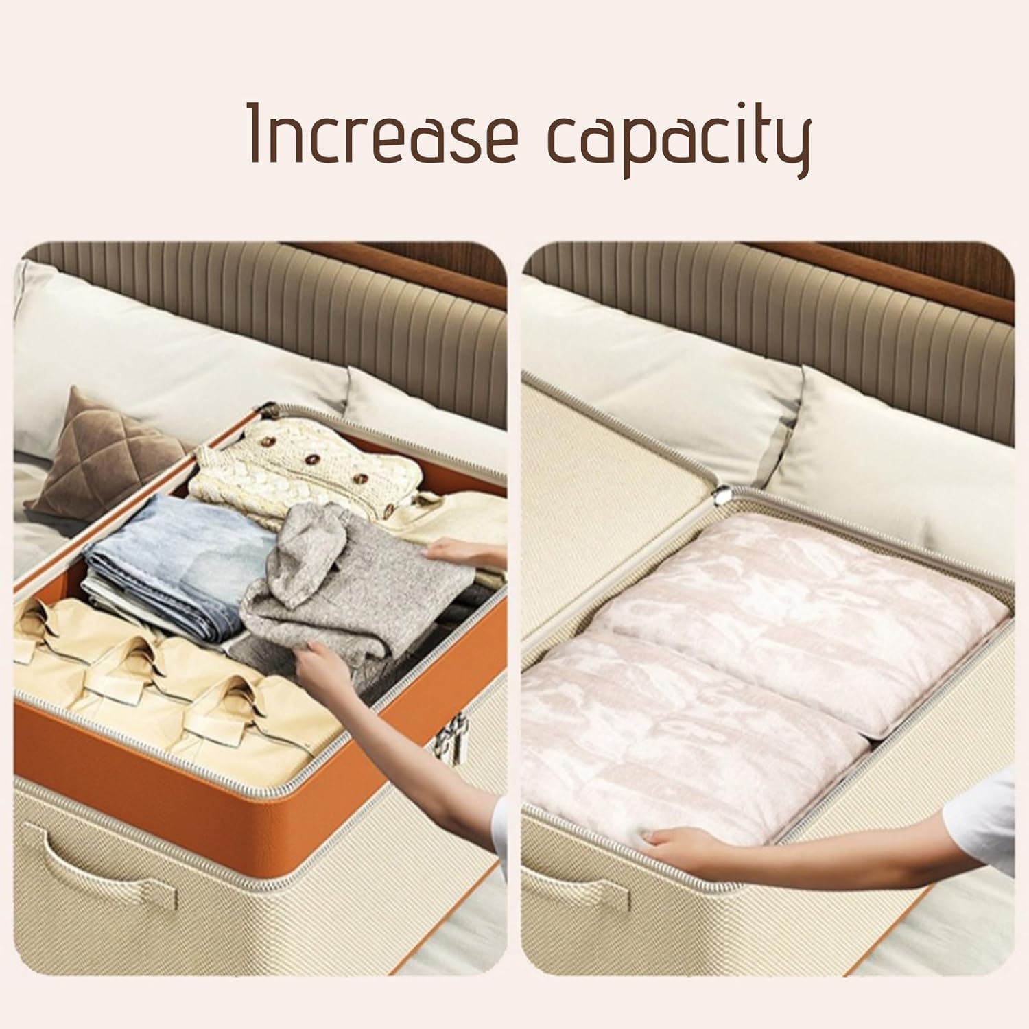 Closet Organizers and Storage Double Layer Oxford Zipper Clothes Storage Bag Wardrobe Storage Box Portable Storage Bag Winter Quilt Storage Box