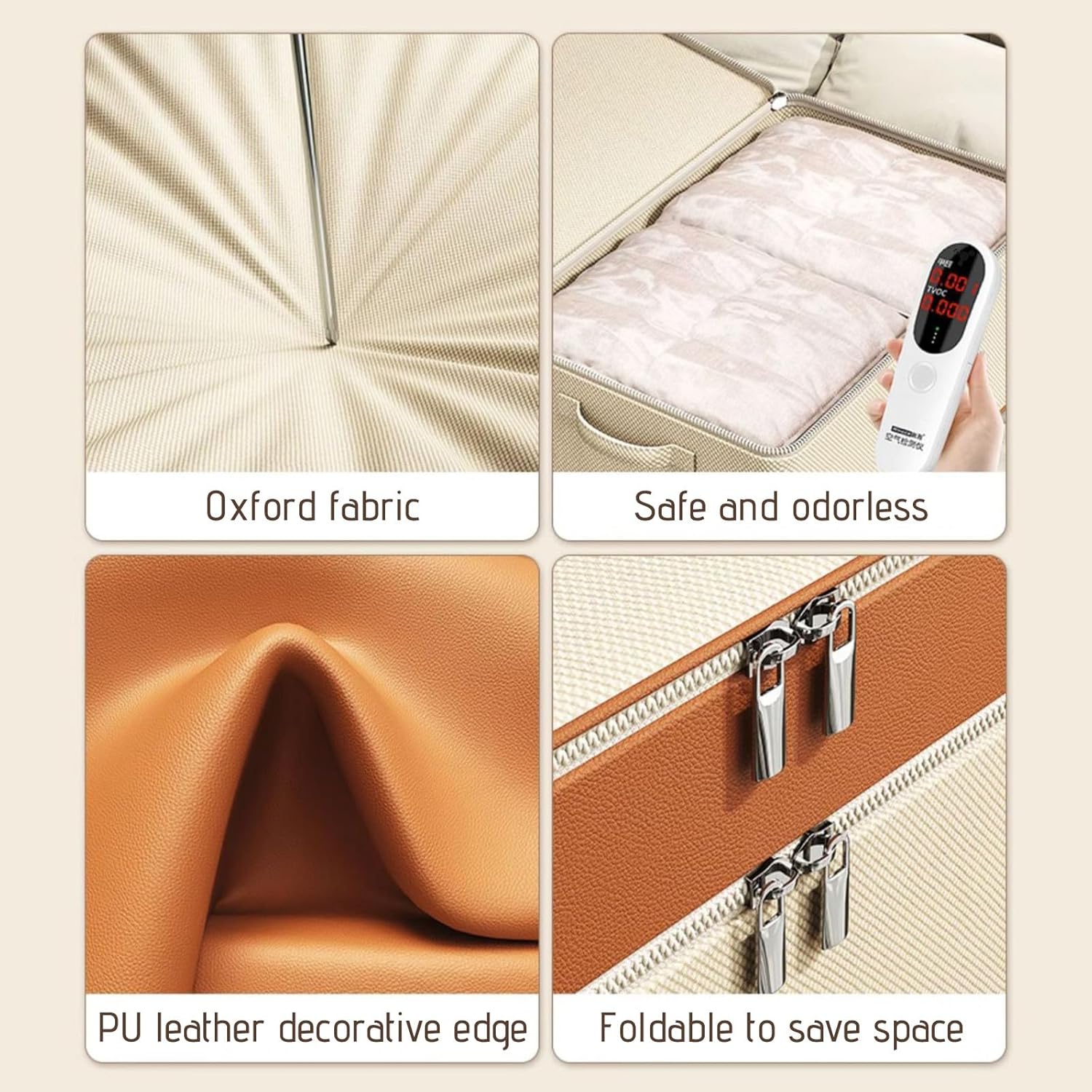 Closet Organizers and Storage Double Layer Oxford Zipper Clothes Storage Bag Wardrobe Storage Box Portable Storage Bag Winter Quilt Storage Box