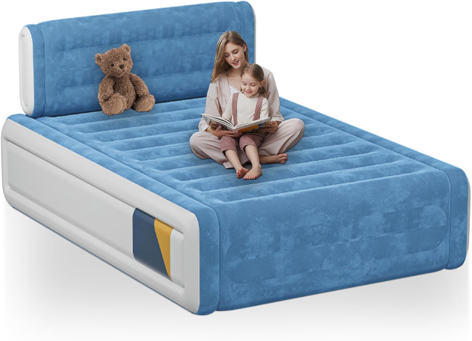 Double Air Mattress with Built in Pump, 18'' Raised Blow Up Inflatable Mattress, 3 Min Fast Inflate/Deflate, Waterproof Air Bed for Home, Camping, Guest & Double, 770lb Weight Capacity
