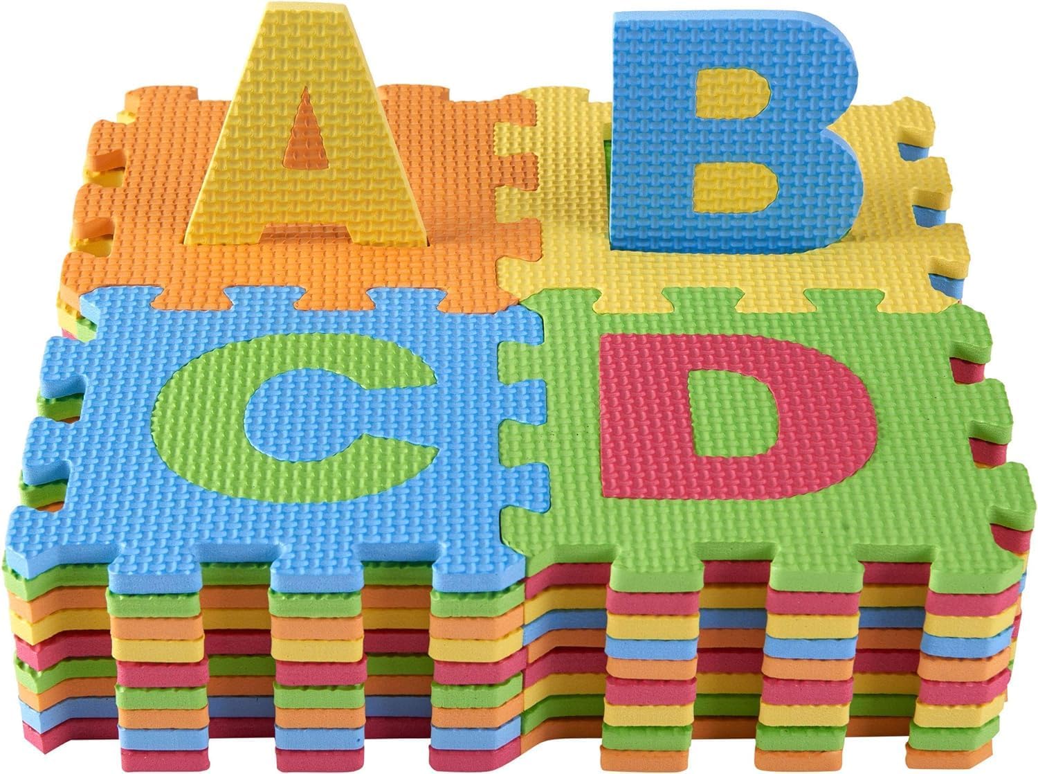 Kids Foam Play Mat Interlocking Alphabet and Numbers Floor Puzzle Colorful EVA Tiles Girls, Boys Soft, Reusable, Easy to Clean