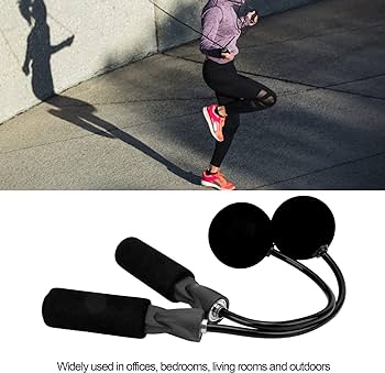 Dual Purpose Weighted Cordless Jump Rope for Fitness Exercise ,Mute High Speed Rope Skipping for Narrow Space，Training Indoor Ropeless Skipping Rope for Men, Women, Kids，about 75mm Diameter