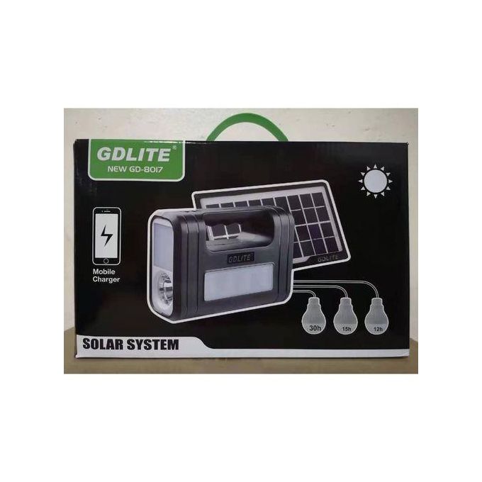 GDLITE Solar Lighting System Kit 3 LED Lights Phone Charger