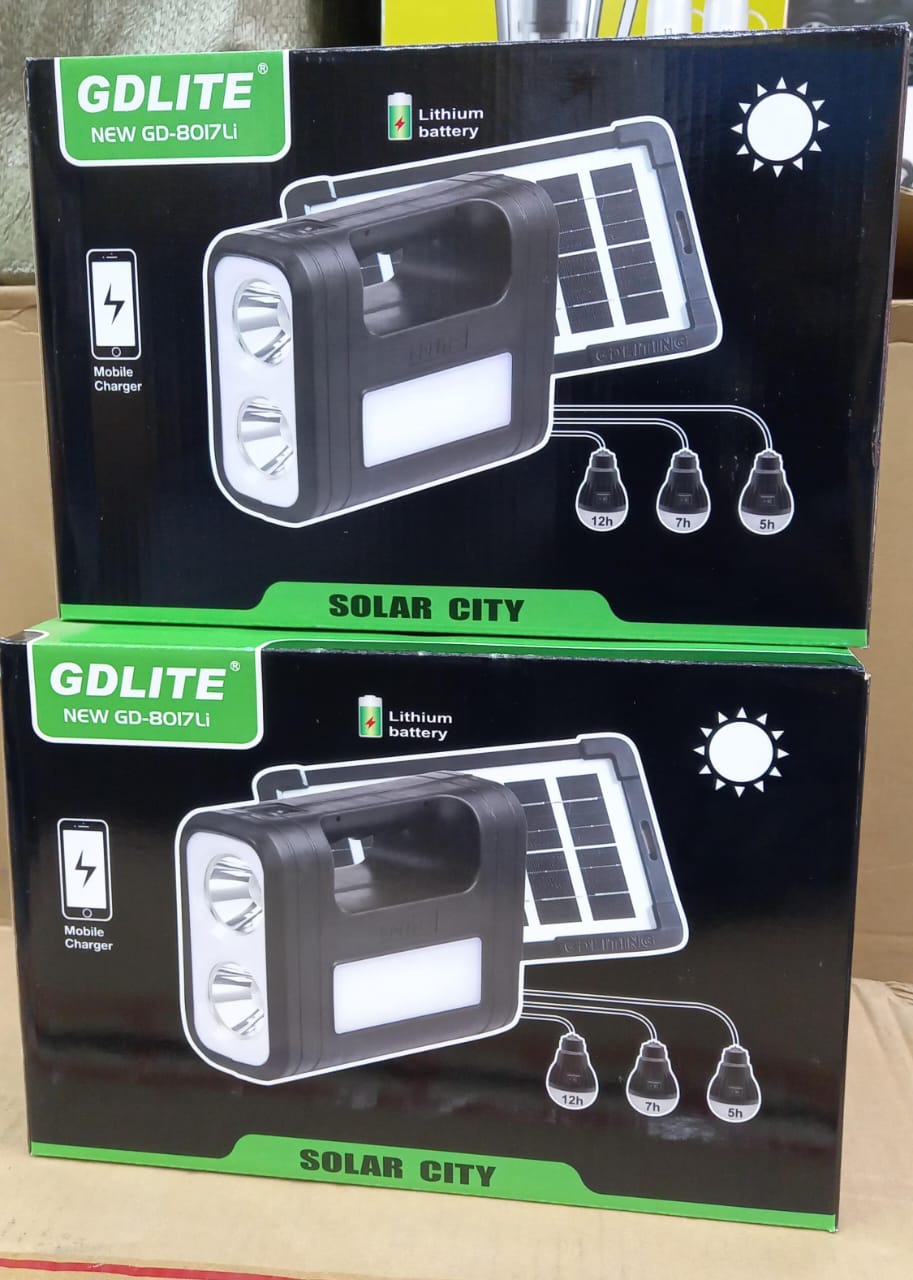GDLITE Solar Lighting System Kit 3 LED Lights Phone Charger