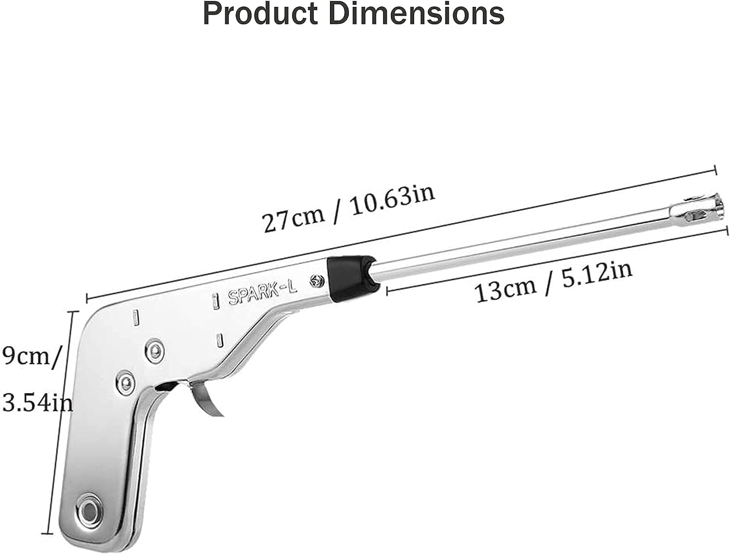 Electric Igniter Spark Gas Lighter for Kitchen Stove Steel,Lighter for Kitchen Stove Steel,Pistol Shape Stainless Steel Igniter Spark Lighter for Kitchen Stove (steel)