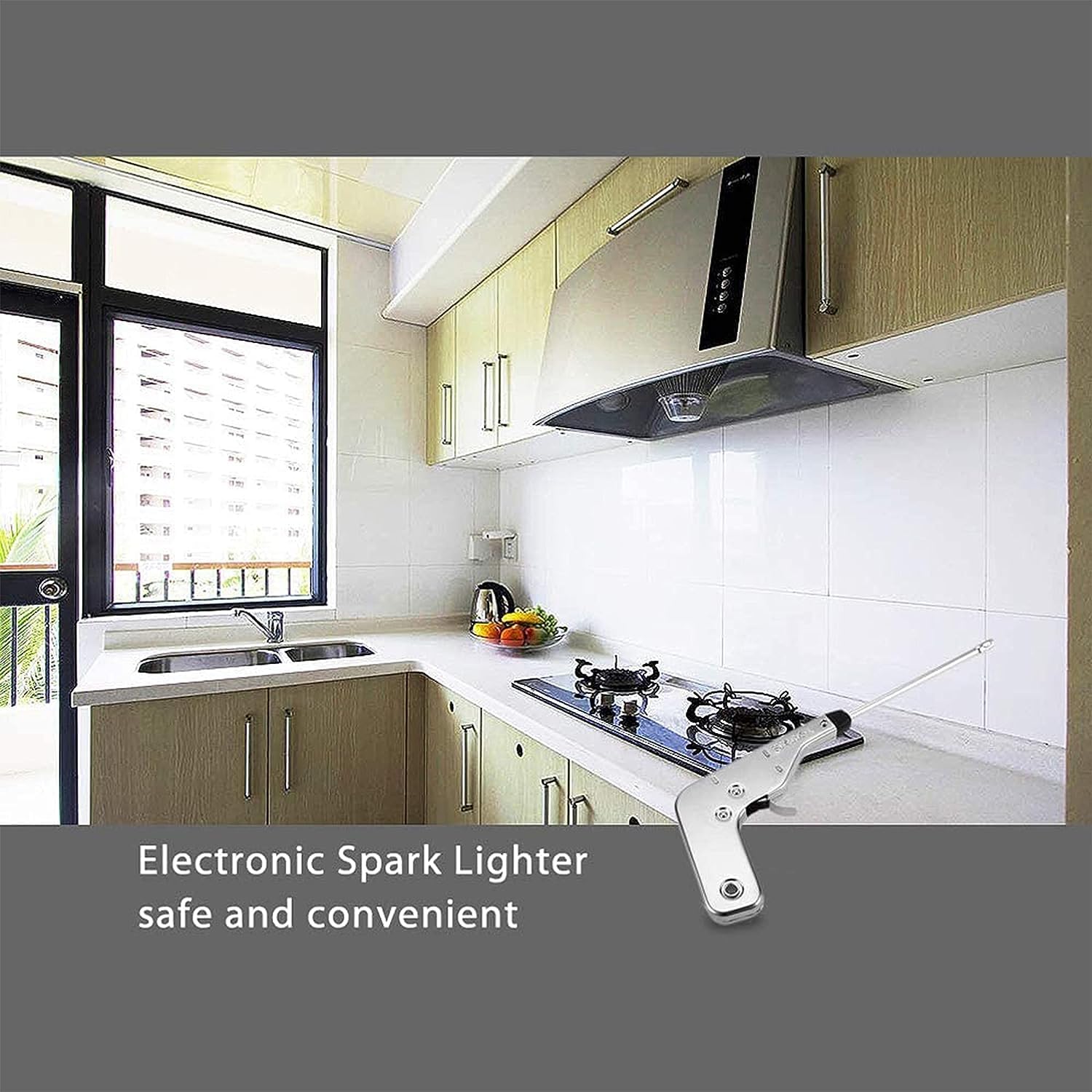 Electric Igniter Spark Gas Lighter for Kitchen Stove Steel,Lighter for Kitchen Stove Steel,Pistol Shape Stainless Steel Igniter Spark Lighter for Kitchen Stove (steel)