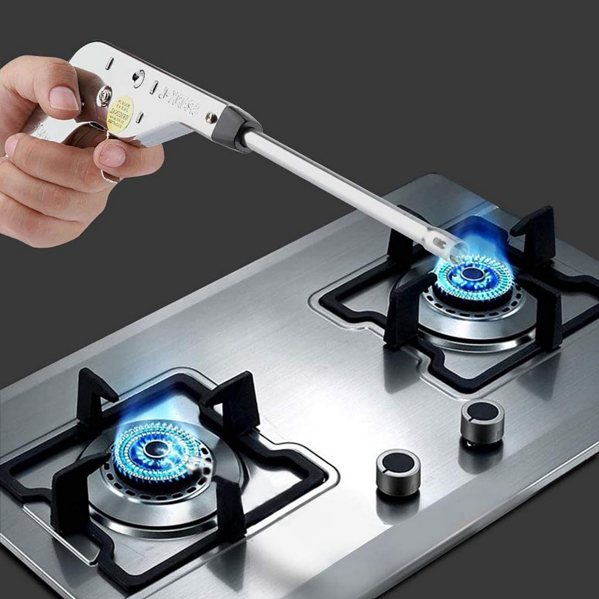Electric Igniter Spark Gas Lighter for Kitchen Stove Steel,Lighter for Kitchen Stove Steel,Pistol Shape Stainless Steel Igniter Spark Lighter for Kitchen Stove (steel)