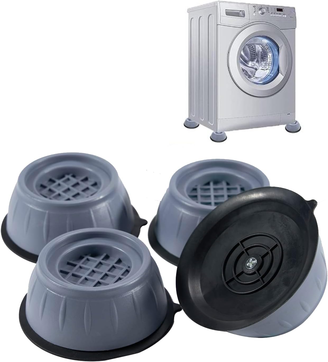 Vibration Feet Universal Washing Machine with Rubber Shock Absorber for Washing Machines and Dryers Universal Anti-Vibration Anti-Vibration Support 4 Pieces Non-Slip Mat for Refrigerator Table