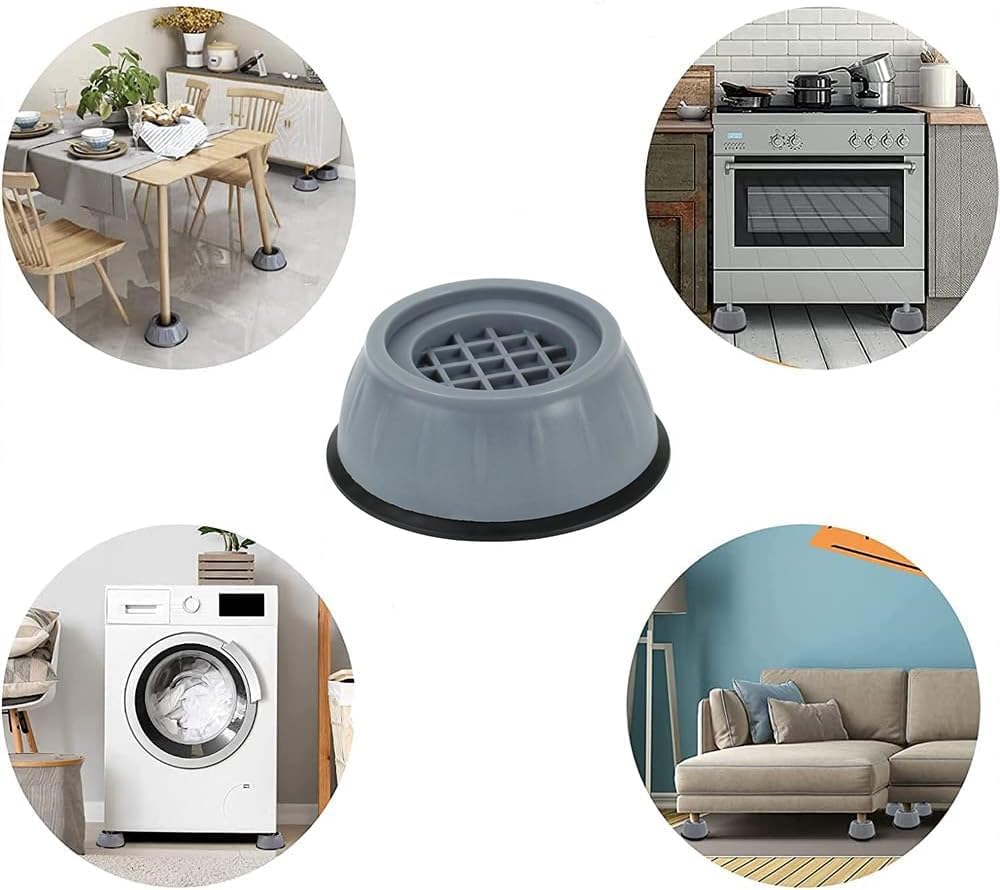 Vibration Feet Universal Washing Machine with Rubber Shock Absorber for Washing Machines and Dryers Universal Anti-Vibration Anti-Vibration Support 4 Pieces Non-Slip Mat for Refrigerator Table