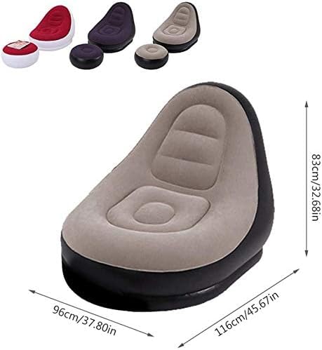 Inflatable Ultra Lounge Chair Blow Up Chaise Lounge with Ottoman Air Lazy Sofa Set Indoor Outdoor Portable Blow-Up Seat for Lounge or Living Room with Manual air Pump