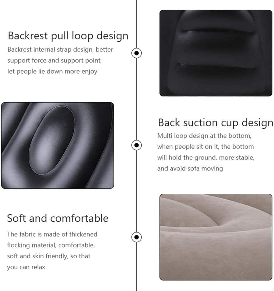 Inflatable Ultra Lounge Chair Blow Up Chaise Lounge with Ottoman Air Lazy Sofa Set Indoor Outdoor Portable Blow-Up Seat for Lounge or Living Room with Manual air Pump