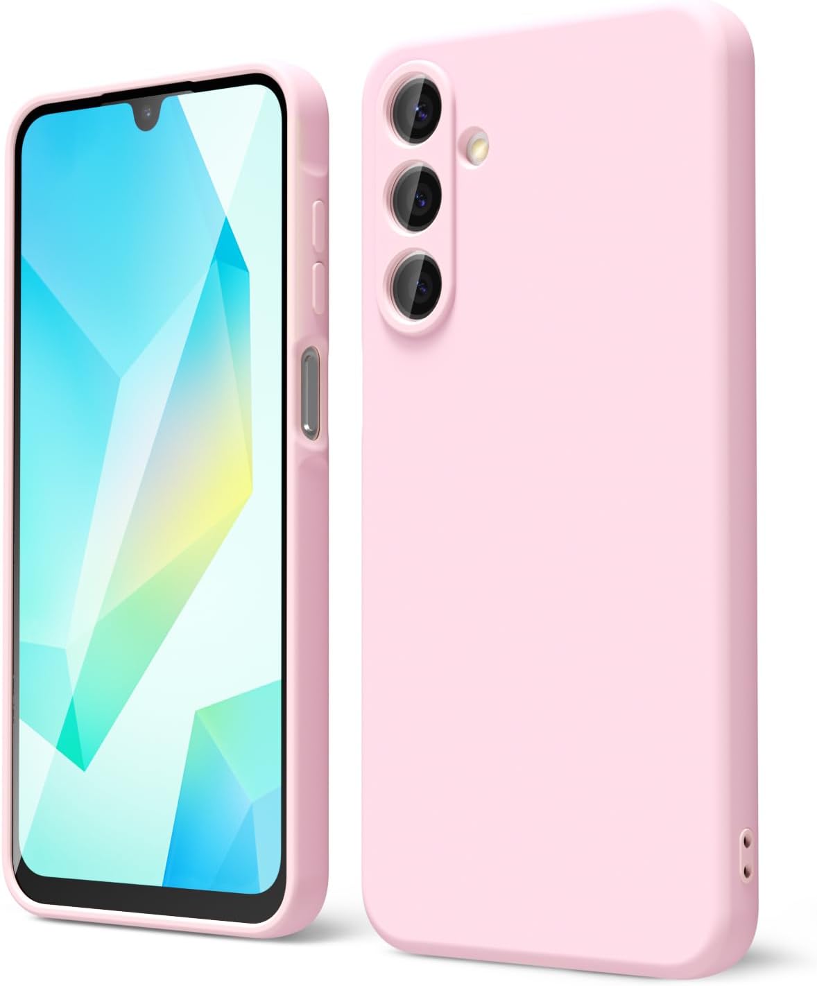 Samsung Galaxy A16 5G Case Silicone, Thin Slim Grip Soft Rubber Gel Protective Phone Case for Women, Matte Plain Solid Color Aesthetic Cute Girly Case with Camera Cover