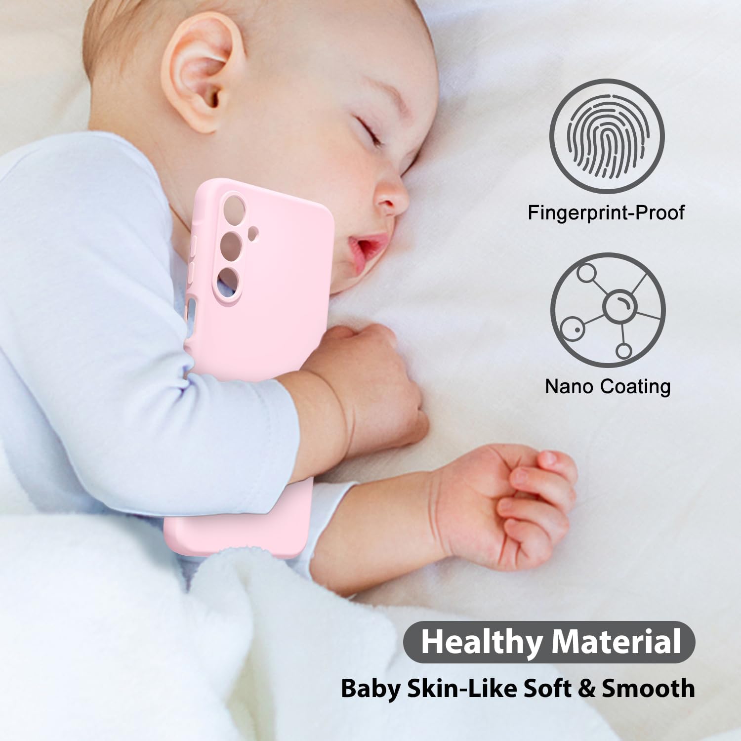 Samsung Galaxy A16 5G Case Silicone, Thin Slim Grip Soft Rubber Gel Protective Phone Case for Women, Matte Plain Solid Color Aesthetic Cute Girly Case with Camera Cover