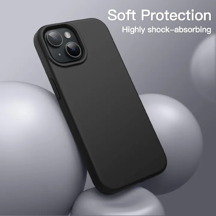 Silicone Case for iPhone 13 6.1-Inch, Silky-Soft Touch Full-Body Protective Phone Case, Shockproof Cover with Microfiber Lining