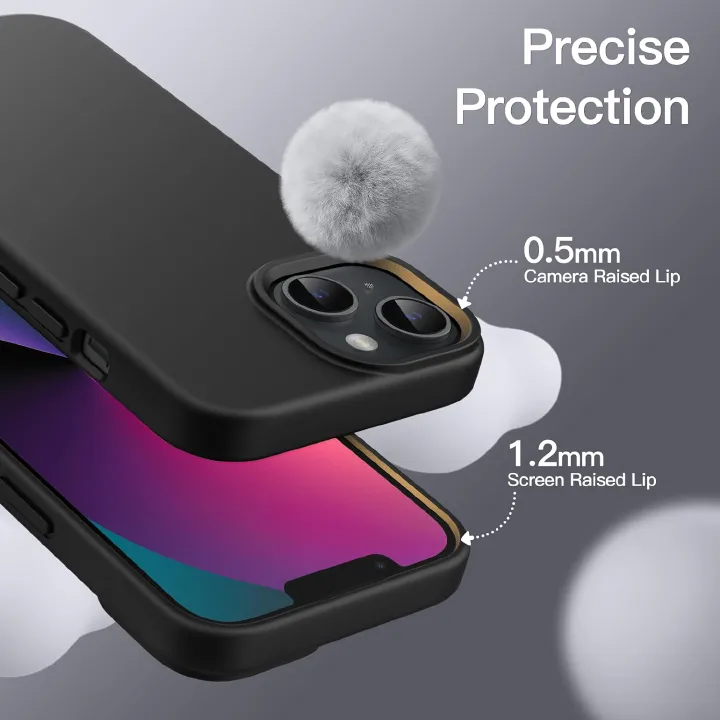Silicone Case for iPhone 13 6.1-Inch, Silky-Soft Touch Full-Body Protective Phone Case, Shockproof Cover with Microfiber Lining