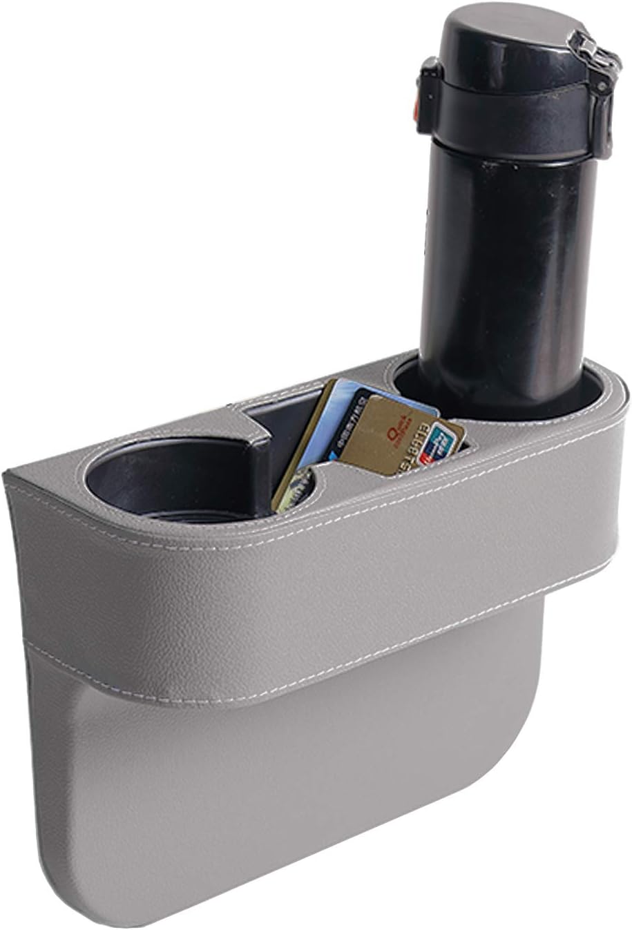 Car Seat Organizer Cup Drink Holders Multi Functional Gap Filler Storage Box Insert Organization Helps Reduce Distracted Driving & Holds Phone Mount Mug Bottle Cellphone