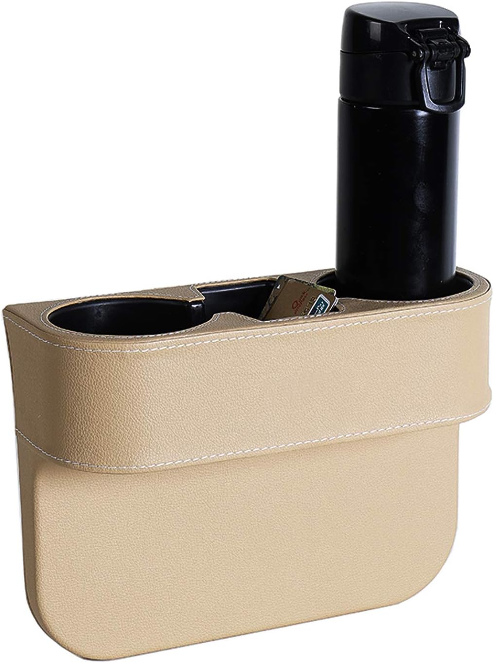 Car Seat Organizer Cup Drink Holders Multi Functional Gap Filler Storage Box Insert Organization Helps Reduce Distracted Driving & Holds Phone Mount Mug Bottle Cellphone