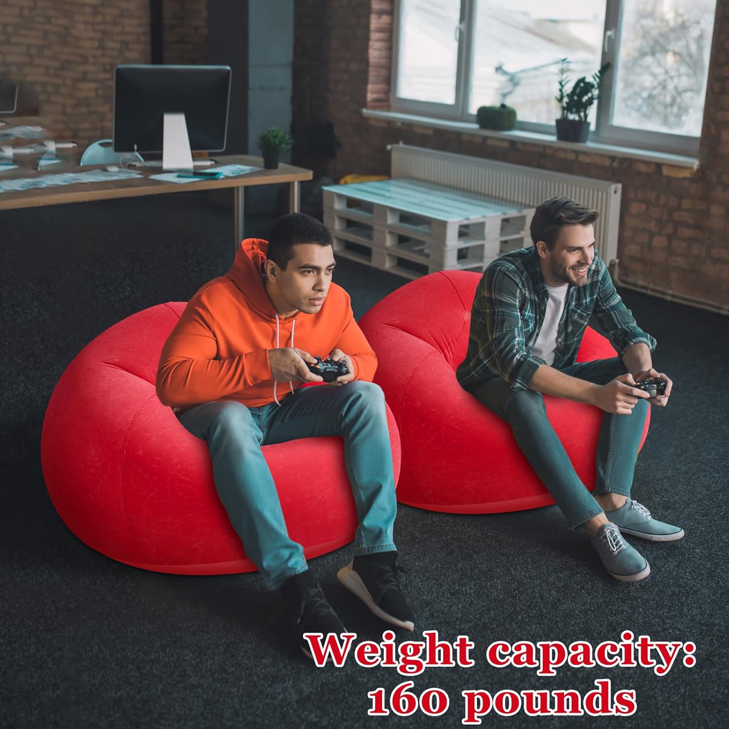 Inflatable Bean Bag Chairs Outdoor Blow up Camping Chairs Inflatable Lazy Sofa Folding Portable Bean Bag Loungers Couch for Movie Night