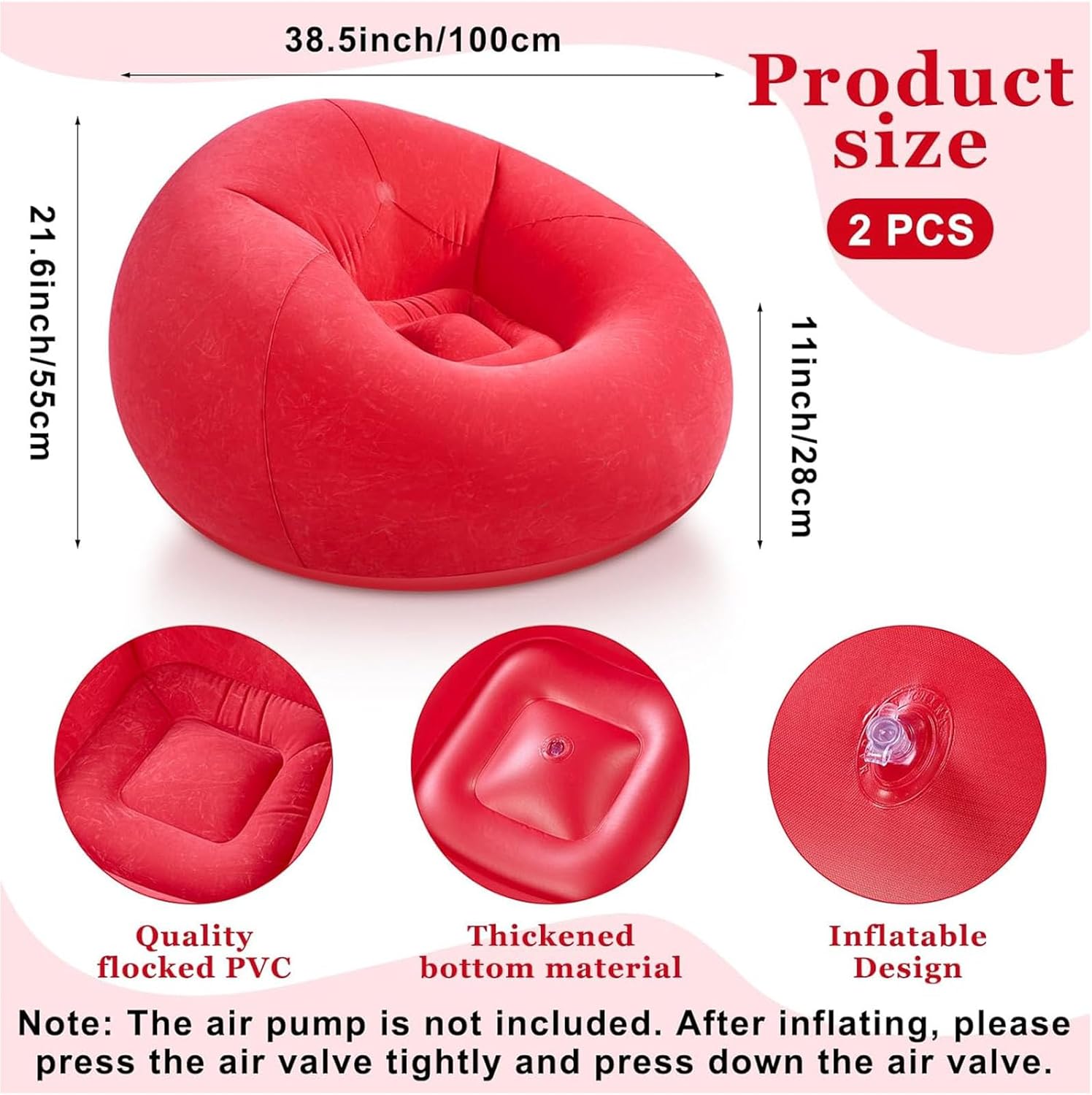 Inflatable Bean Bag Chairs Outdoor Blow up Camping Chairs Inflatable Lazy Sofa Folding Portable Bean Bag Loungers Couch for Movie Night