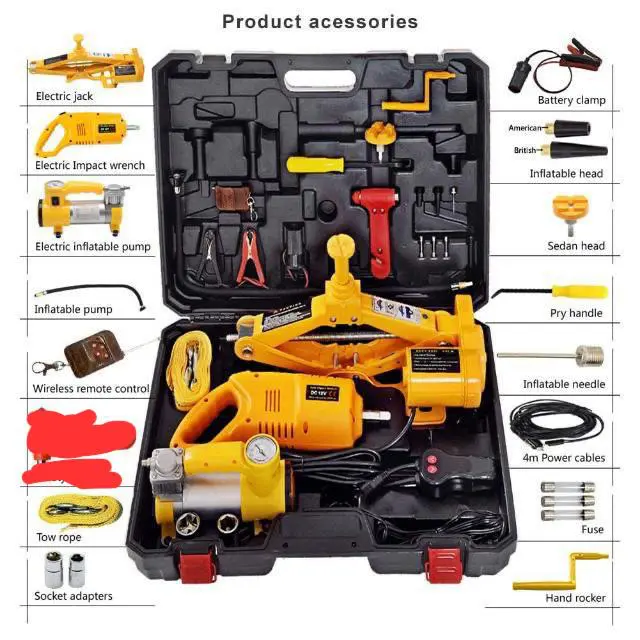 Electric Car Jack 2 Ton Electric Scissor Jack 12V DC Electric Jack with Electric Impact Wrench Car Repair Tool for Sedans and Trucks