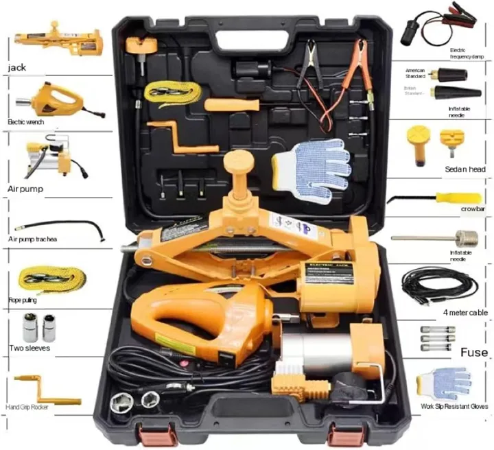 Electric Car Jack 2 Ton Electric Scissor Jack 12V DC Electric Jack with Electric Impact Wrench Car Repair Tool for Sedans and Trucks