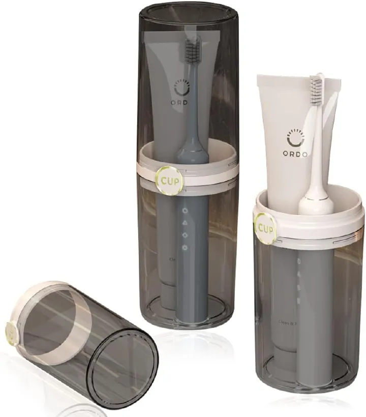 Travel Toothbrush Cup holder, Portable Travel Toothbrush Case, Toothbrush and Toothpaste Travel Kit, Toothbrush Storage Container for Traveling Bathroom Trip