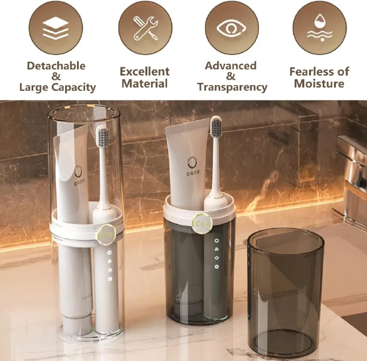Travel Toothbrush Cup holder, Portable Travel Toothbrush Case, Toothbrush and Toothpaste Travel Kit, Toothbrush Storage Container for Traveling Bathroom Trip
