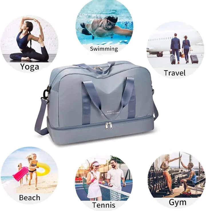 Travel Bag With Shoe Compartment, Travel Duffle for Women Sports Tote Gym Bag carry on Overnight Large Capacity for Girls Travel, Gym, Yoga, School