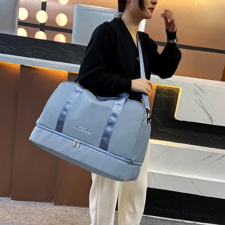 Travel Bag With Shoe Compartment, Travel Duffle for Women Sports Tote Gym Bag carry on Overnight Large Capacity for Girls Travel, Gym, Yoga, School