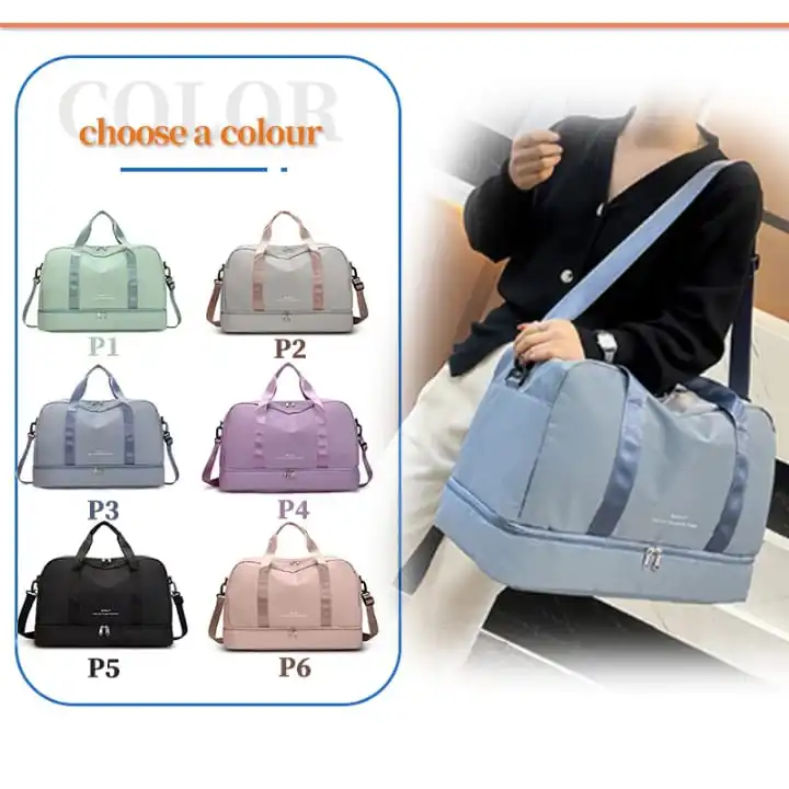 Travel Bag With Shoe Compartment, Travel Duffle for Women Sports Tote Gym Bag carry on Overnight Large Capacity for Girls Travel, Gym, Yoga, School