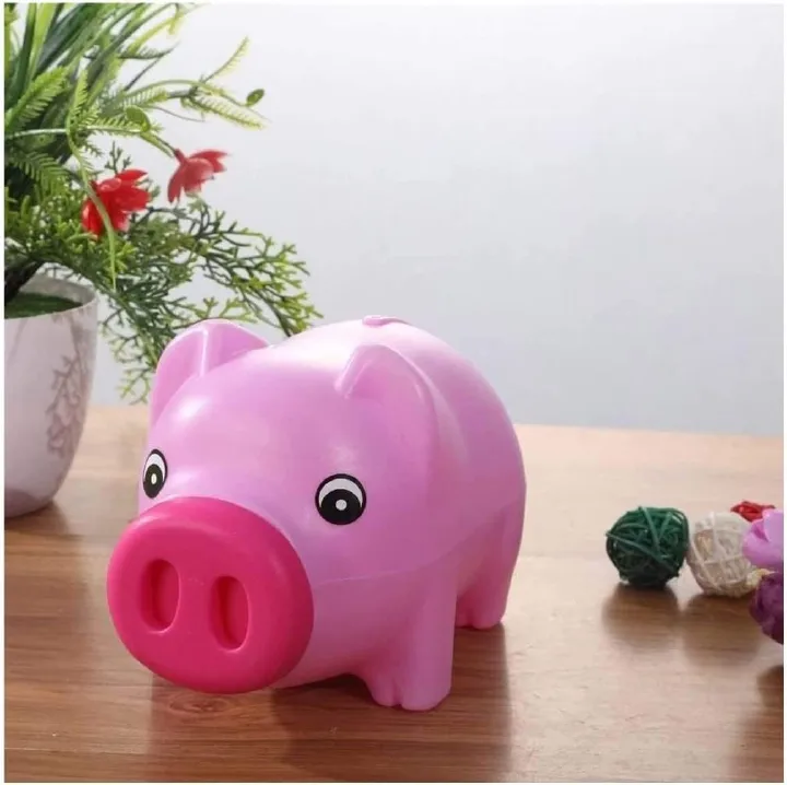 Unique Coin Jar Money Bank Cute Piggy Bank Plastic Cartoon Pig Coin Bank Money Bank Unbreakable Money Box Material Light Weight Sturdy Cash Box