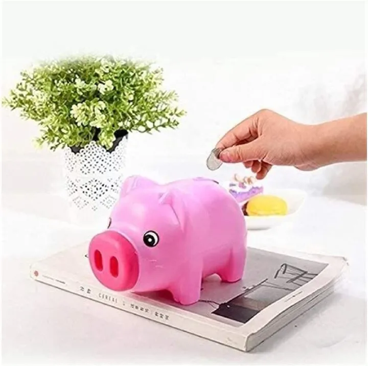 Unique Coin Jar Money Bank Cute Piggy Bank Plastic Cartoon Pig Coin Bank Money Bank Unbreakable Money Box Material Light Weight Sturdy Cash Box
