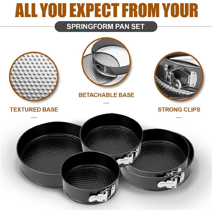 Cake Pan Nonstick Leakproof Round Cheesecake Pan with Removable Bottom, Round Cake Pans for Baking, Non-Stick Bakeware for Effortless Baking and Easy Release