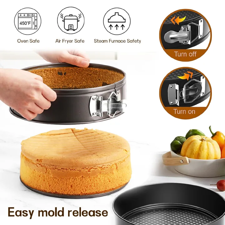 Cake Pan Nonstick Leakproof Round Cheesecake Pan with Removable Bottom, Round Cake Pans for Baking, Non-Stick Bakeware for Effortless Baking and Easy Release