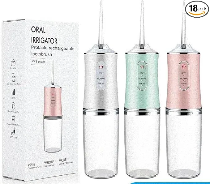 Generic Portable Dental Water Flosser Oral Irrigator USB Rechargeable Water Floss Jet Tooth Pick 4 Tips 220ml Mouth Washing Machine