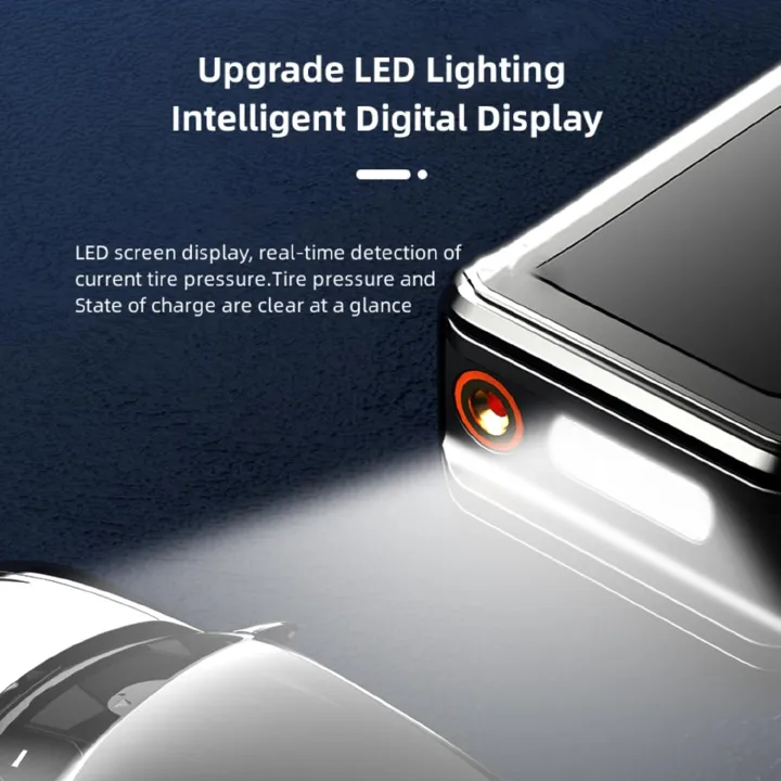 Portable Electric Air Compressor, 130 PSI Tire Inflator with Digital Pressure Detection for Car Bike Scooter Ball