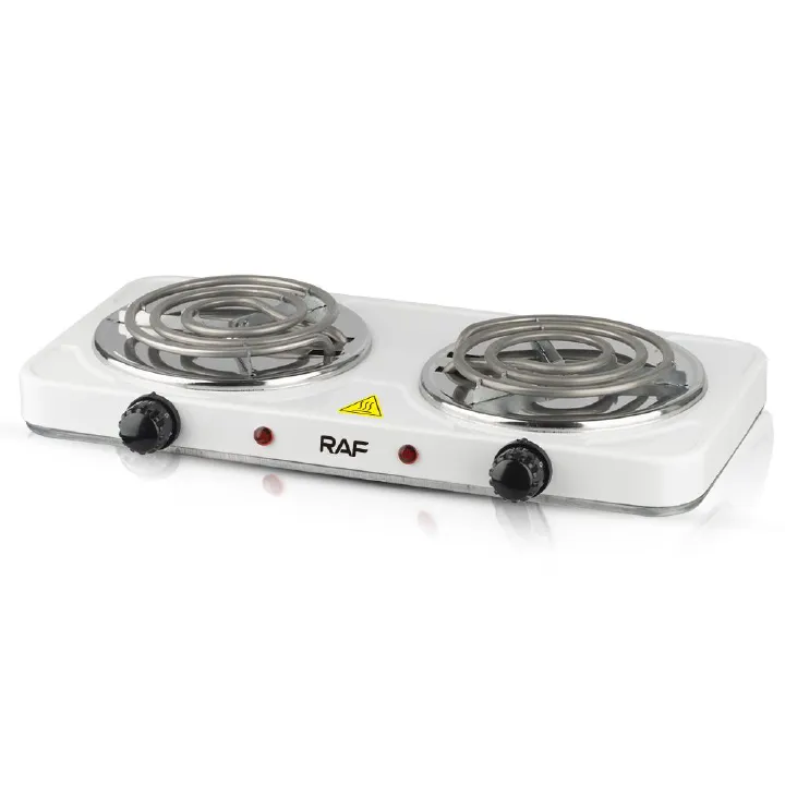 Countertop Coil Hotplate Electric Stove Cooktop Double Flat Burners Electric Hot Plate RAF Electric Stove ( double ) & Hot Plate & Cooker R.8020B with Uniform Heating – 2000w