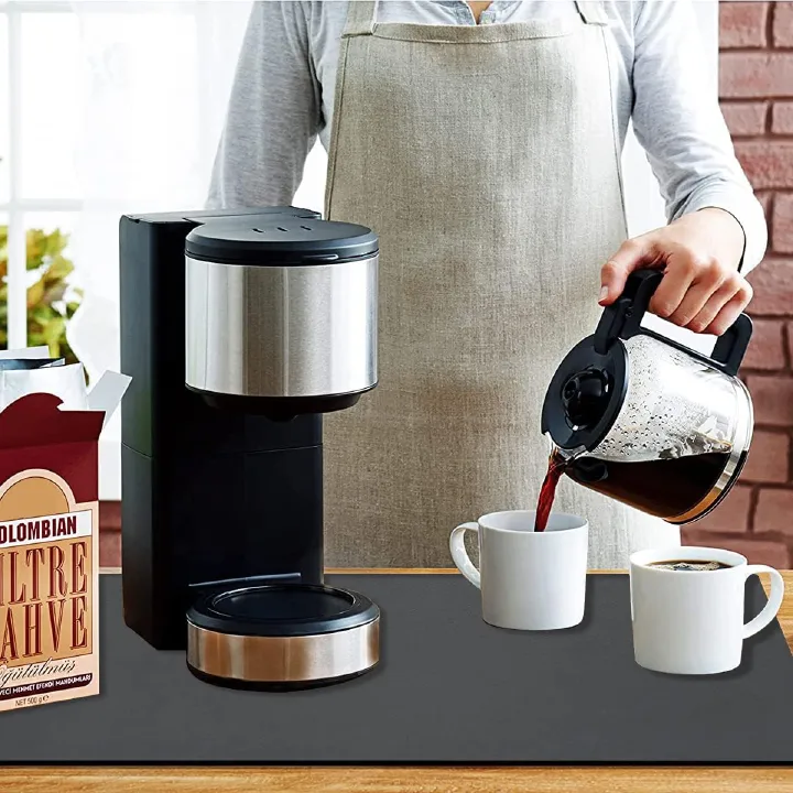 Rubber Bar Service Mats, Non-Slip Rubber Bar Mats, Whiskey Beer Coffee Glass Mats, Durable Countertop Spill Mats, Spill Mat for Kitchen Restaurants Coffee Bars Counter