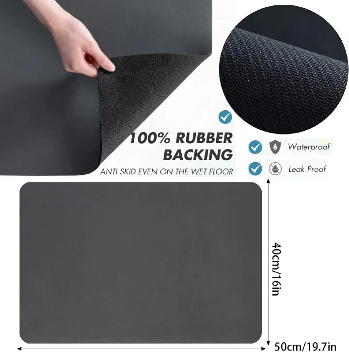 Rubber Bar Service Mats, Non-Slip Rubber Bar Mats, Whiskey Beer Coffee Glass Mats, Durable Countertop Spill Mats, Spill Mat for Kitchen Restaurants Coffee Bars Counter