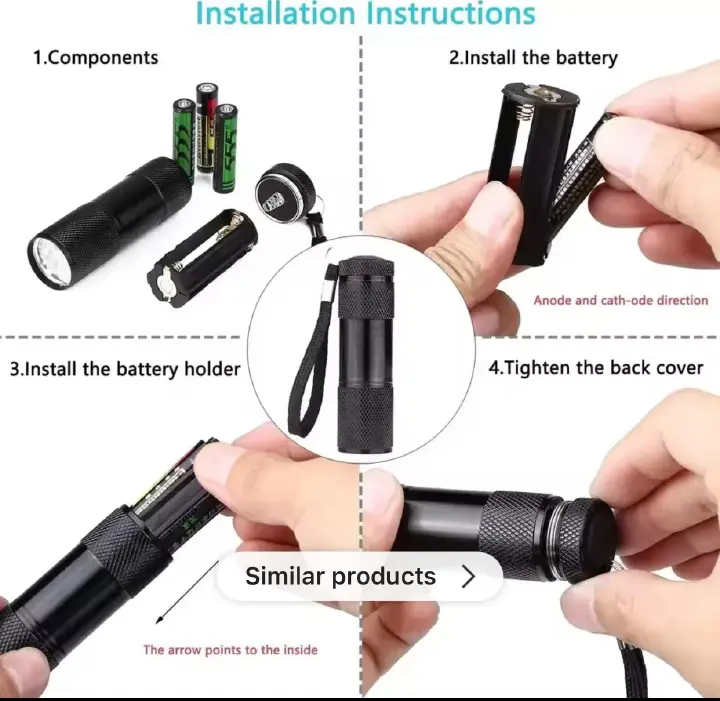 Portable Mini Torch, Super-Bright Mini LED Bulb Pocket Torches - Small Keyring Torch Flashlight for Camping, Hiking, Travelling, Outdoors and More 3 Battery operated (Battery not included/Mix Color)